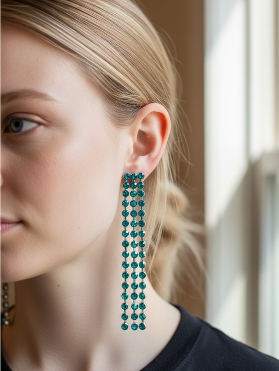 Jewelry - 3/5Teal Beaded Dangle Earrings - Women Jewelry